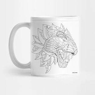 Floral coloring tiger ecopop Mug